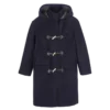 Azul marino – Abrigo duffle de lana de doble cara