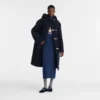 Azul marino – Abrigo duffle de lana de doble cara