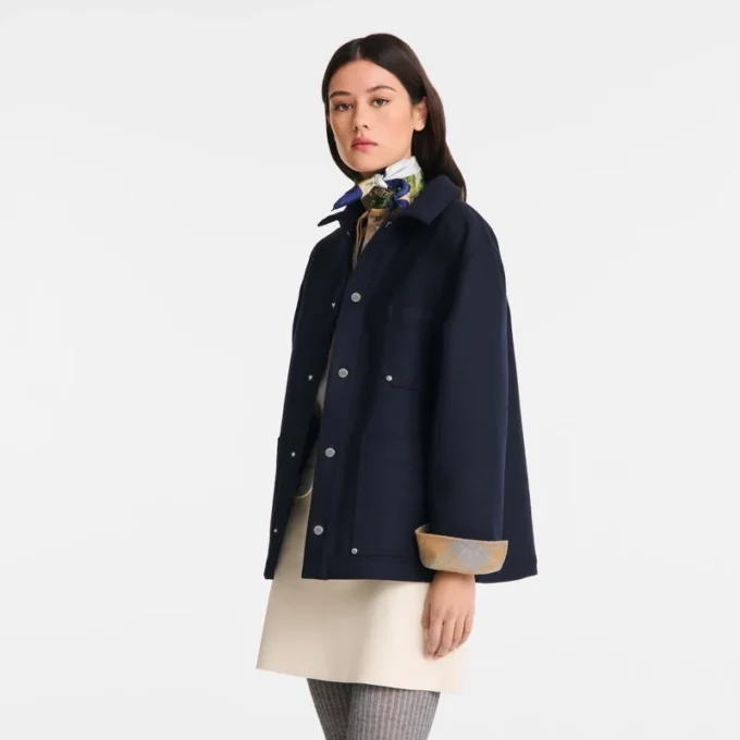 Azul marino – Chaqueta de franela