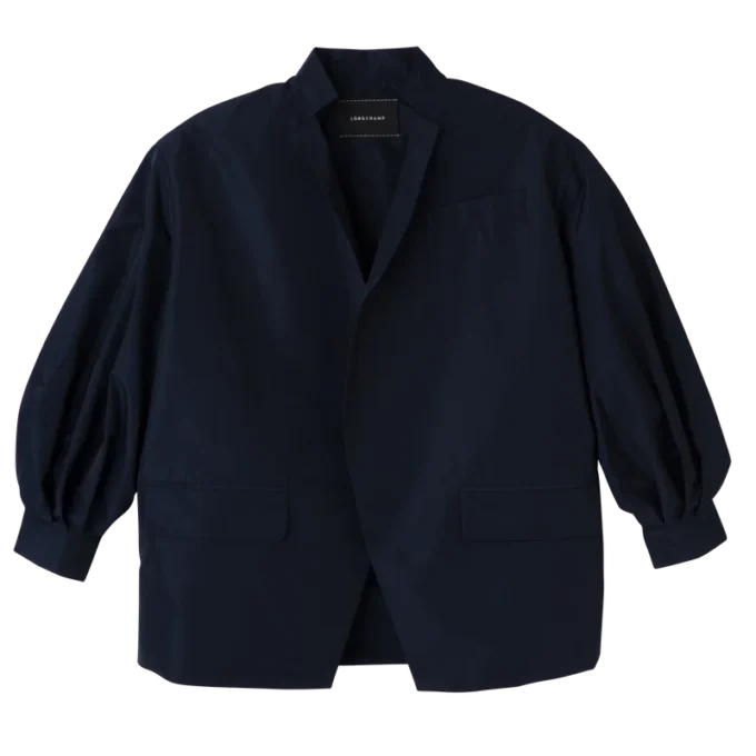 Azul marino – Chaqueta kimono de tafetán técnico