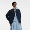 Azul marino – Chaqueta kimono de tafetán técnico