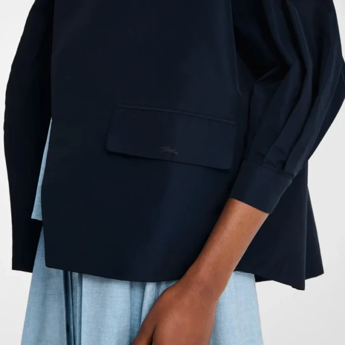 Azul marino – Chaqueta kimono de tafetán técnico