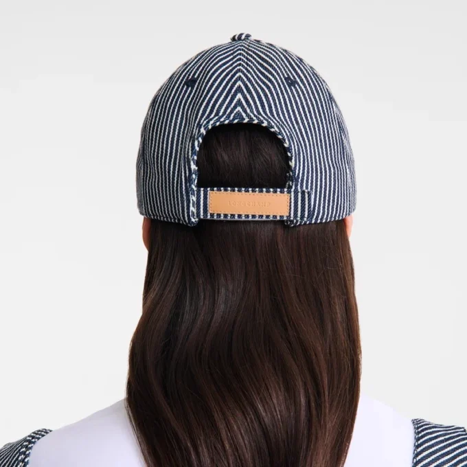 Azul marino – Gorra de rayas jacquard