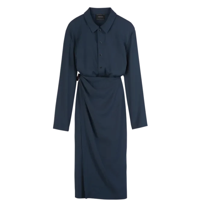 Azul tinta – Vestido de crepé
