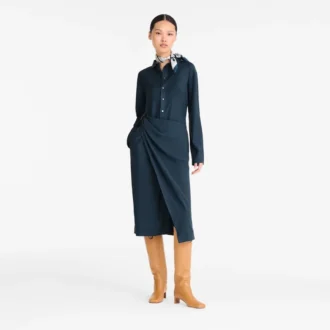 Azul tinta – Vestido de crepé