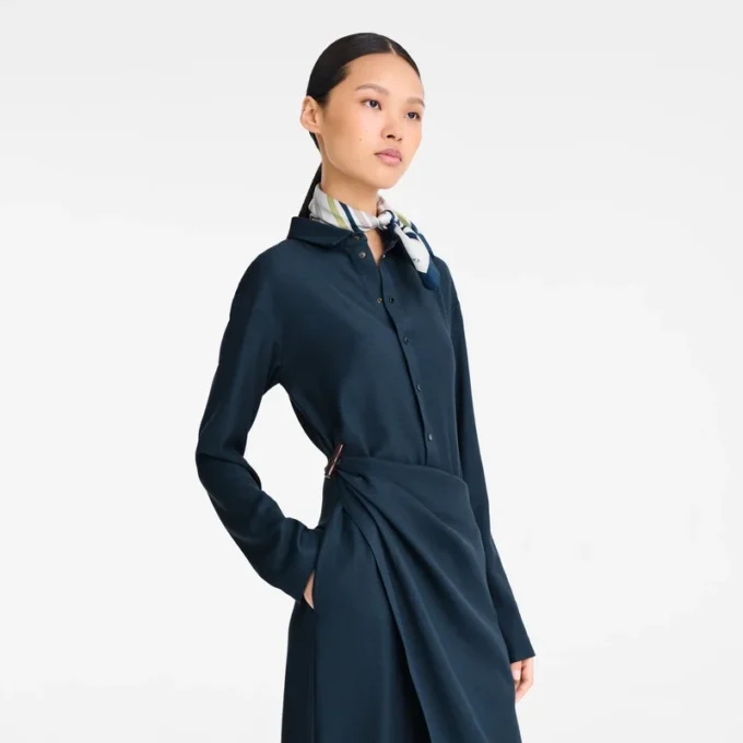 Azul tinta – Vestido de crepé