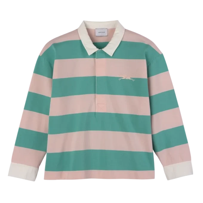 Bailarina/Menta – Polo de jersey a rayas