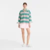 Bailarina/Menta – Polo de jersey a rayas