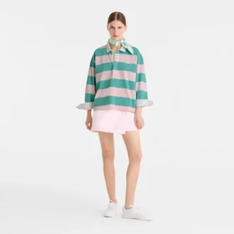 Bailarina/Menta – Polo de jersey a rayas