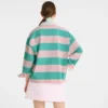 Bailarina/Menta – Polo de jersey a rayas