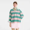 Bailarina/Menta – Polo de jersey a rayas