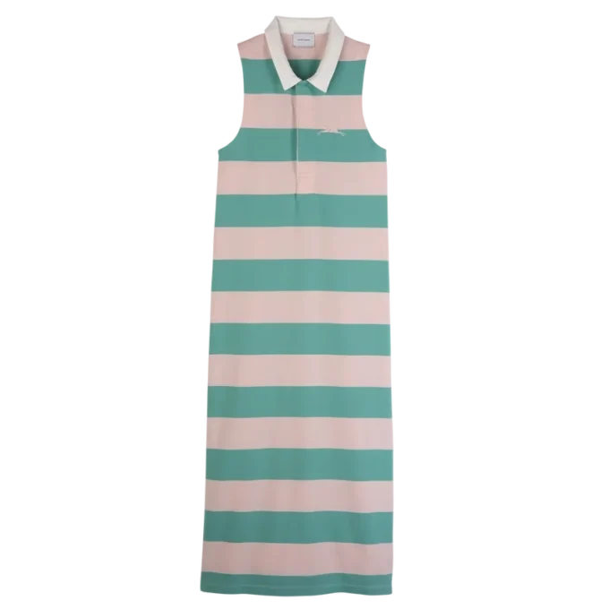 Bailarina/Menta – Vestido polo de jersey a rayas