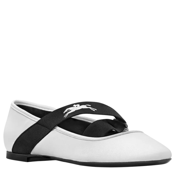 Bailarinas Energy de cuero blanco