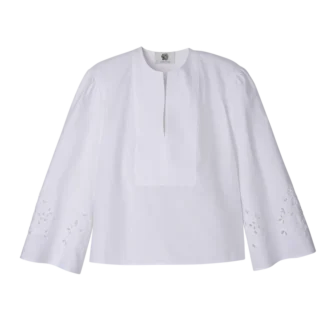 Blanco – Blusa bordada de popelín