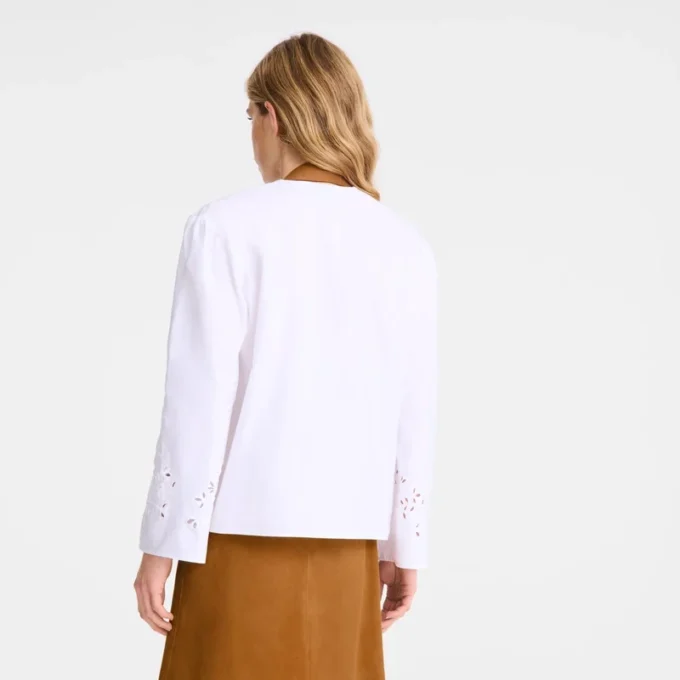Blanco – Blusa bordada de popelín