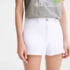 Blanco – Pantalones cortos de gabardina