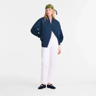 Blanco – Pantalones de gabardina