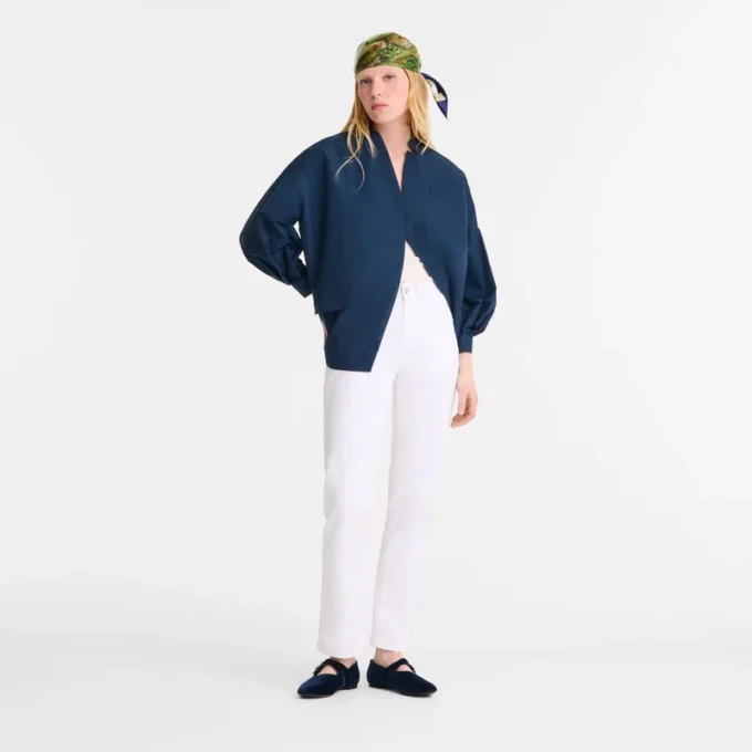 Blanco – Pantalones de gabardina
