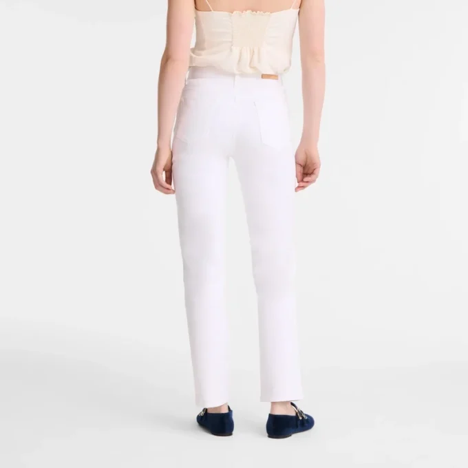 Blanco – Pantalones de gabardina