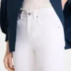 Blanco – Pantalones de gabardina
