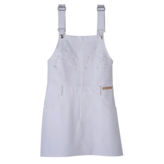 Blanco – Vestido de gabardina bordado