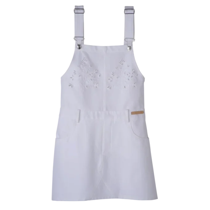 Blanco – Vestido de gabardina bordado