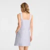 Blanco – Vestido de gabardina bordado