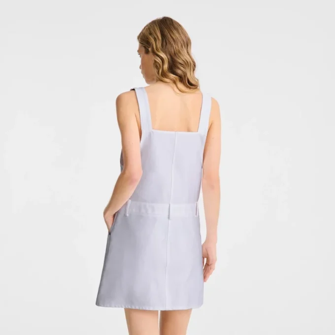 Blanco – Vestido de gabardina bordado