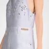 Blanco – Vestido de gabardina bordado