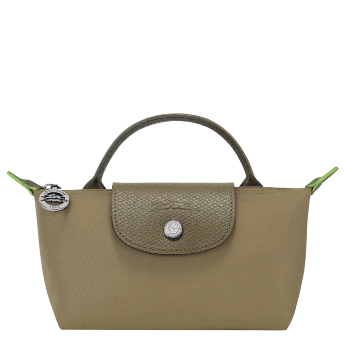 Bolsa Le Pliage verde con asa