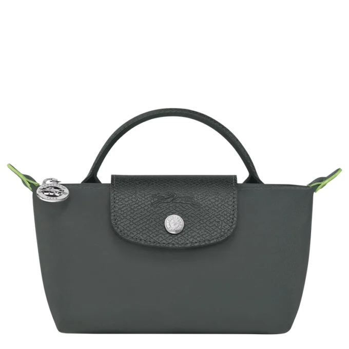 Bolsa Le Pliage verde con asa