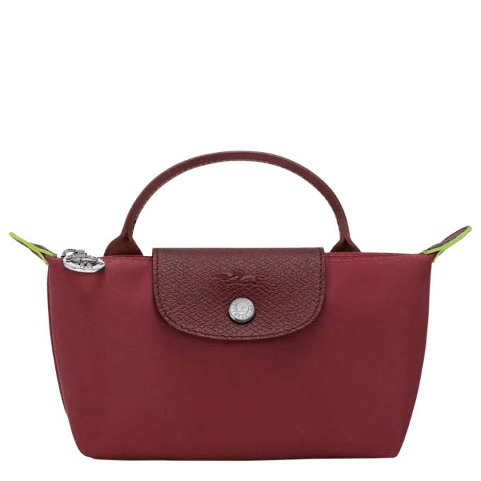 Bolsa Le Pliage verde con asa