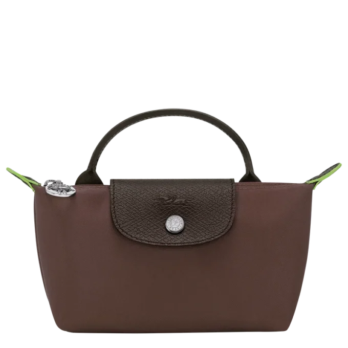 Bolsa Le Pliage verde con asa