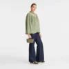 Bolsa Le Pliage verde con asa