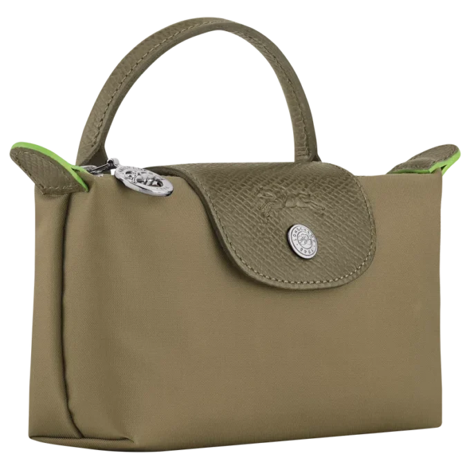 Bolsa Le Pliage verde con asa