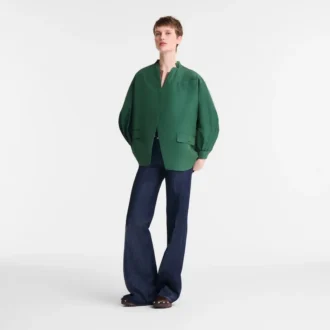 British Green – Chaqueta kimono de tafetán técnico