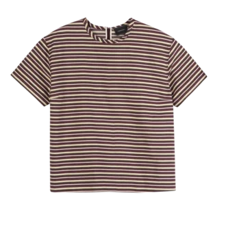 Burdeos – Camiseta de popelín a rayas