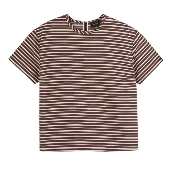 Burdeos – Camiseta de popelín a rayas