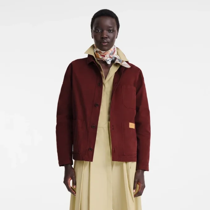 Burdeos – Chaqueta de algodón sobreteñido