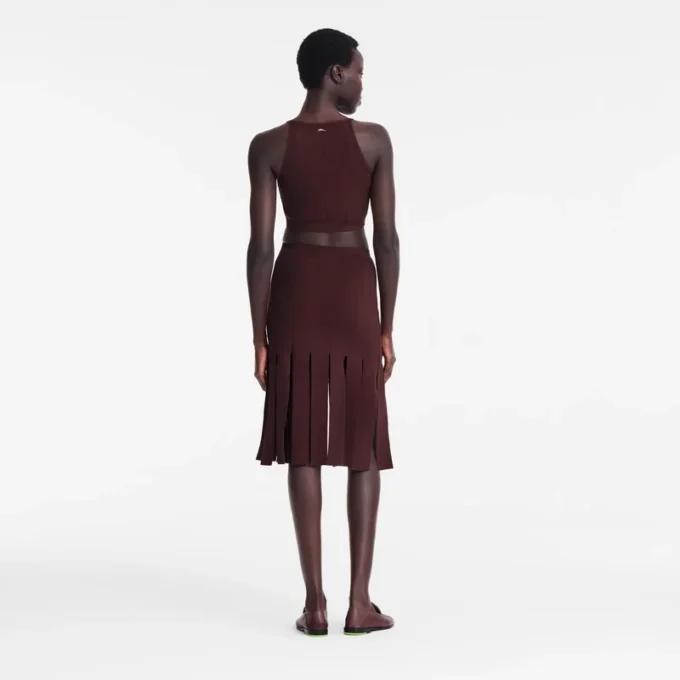 Burdeos – Falda midi de punto