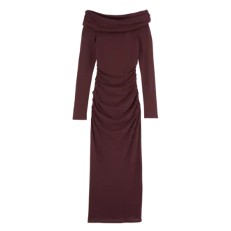 Burdeos – Jersey de crepé Vestido largo