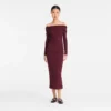 Burdeos – Jersey de crepé Vestido largo