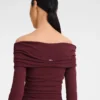 Burdeos – Jersey de crepé Vestido largo