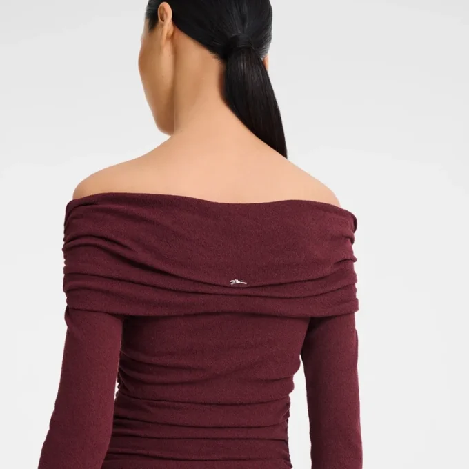 Burdeos – Jersey de crepé Vestido largo