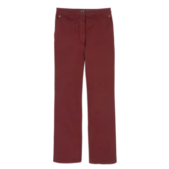 Burdeos – Pantalones de algodón sobreteñido