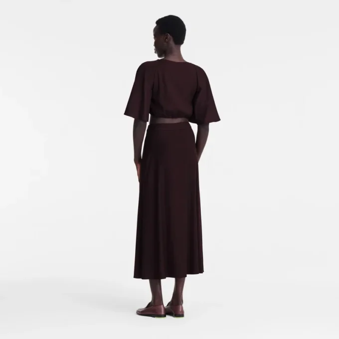 Burdeos – Falda midi de crepé