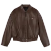 Café – Chaqueta de cuero