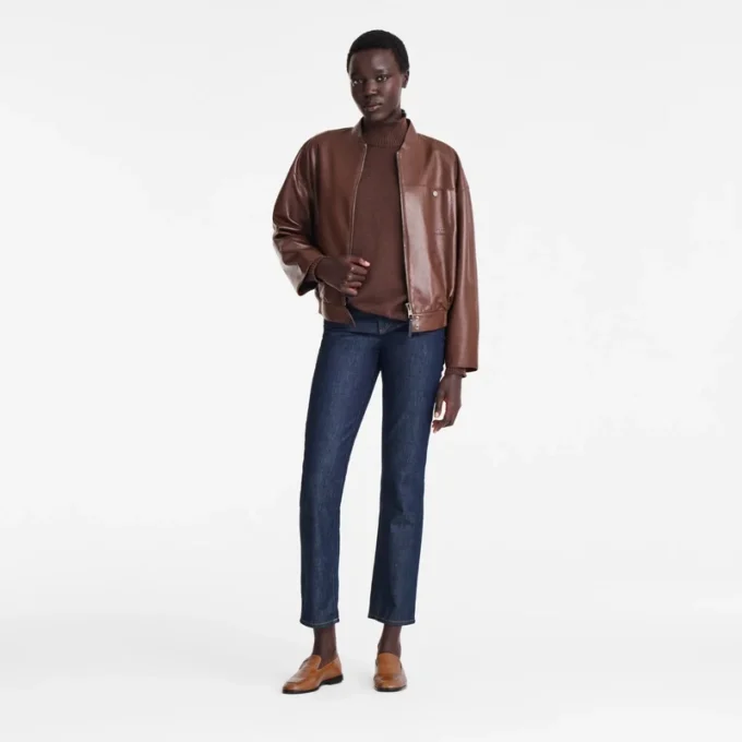 Café – Chaqueta de cuero