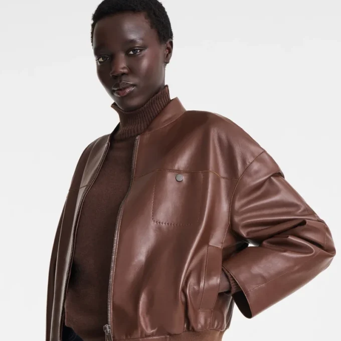Café – Chaqueta de cuero