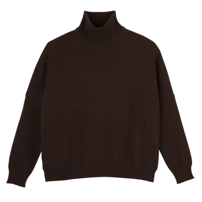 Café – Jersey de cuello alto de punto